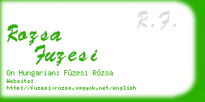 rozsa fuzesi business card